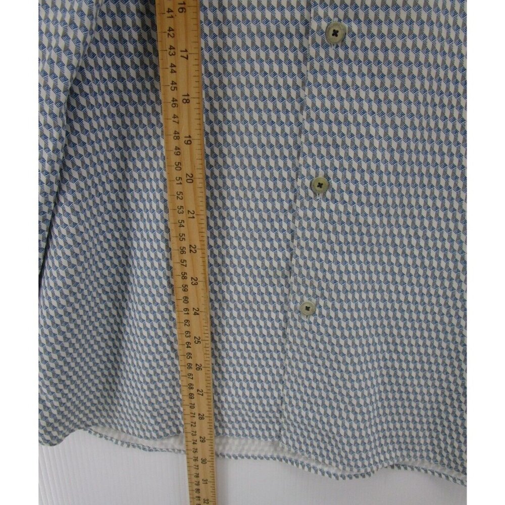 Ted Baker Shirt Large Button Down Pocket Geometric Print Flip Cuff 4 - Picture 5 of 11